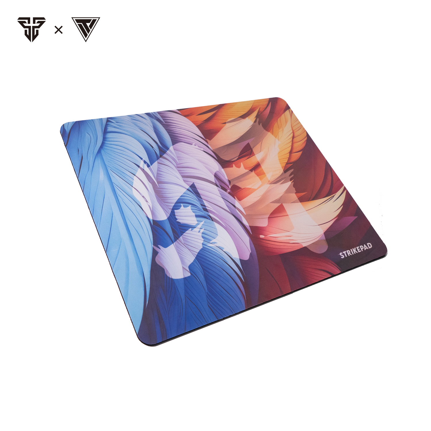 Fantech Strikepad gaming mousepad, colorful feather design. Fantech Strikepad gaming mousepad, colorful feather design.
